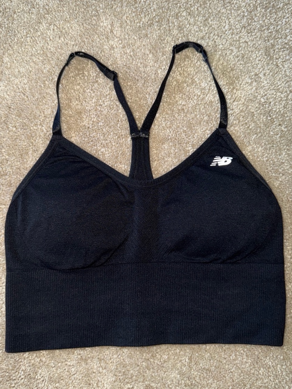 New Balance Womens Black Seamless Sports Bra - Light Support